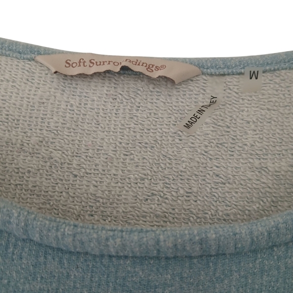 Soft Surroundings Sweatshirt Top Asymmetric Tunic French Terry Pale Blue - Picture 6 of 6